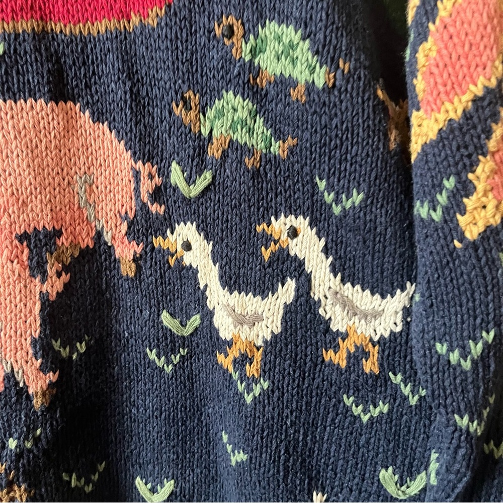 Northern Isles Hand Knit Vintage Cottagecore Chunky Oversized Crewneck Sweater L - Picture 5 of 8